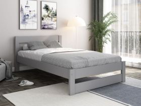 Astral Solid Wood Small Double Bed in Grey with Optional Storage