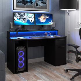 Flair Power Compact Gaming Desk with LED Lights
