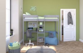 Stompa Uno Highsleeper with Desk in Grey