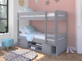 Stompa Uno Grey Bunk Bed with Under Bed Storage