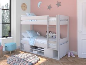 Stompa Uno White Bunk Bed with Under Bed Storage