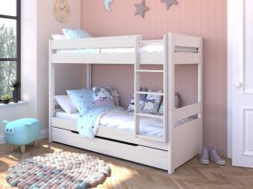 Stompa Uno White Bunk Bed with Trundle