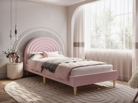 Flair Ava Boucle Single Bed in Pink - With Optional Storage Box
