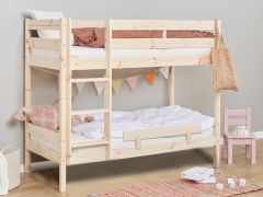 Hoppekids ECO Shorty Bunkbed with Safety Rail in Natural Pine
