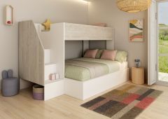 Trasman Easy Triple Bunk Bed in Cascina & White
