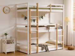 Amani Lydia Triple Story Bunk Bed in Brilliant White