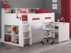 Julian Bowen Jupiter Mid Sleeper Cabin Bed in White + Superior Mattress Bundle