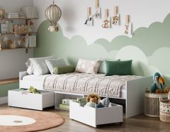 Kidsaw Flash Single 3ft Cabin Bed in White with Drawers