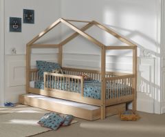 Vipack Forrest House Bed with Underbed in Natural Beech