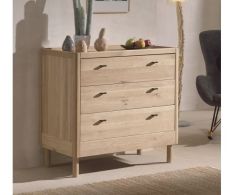 Vipack Forrest 3 Drawer Chest in Solid Oak