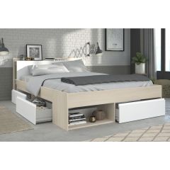 Parisot Most Double Storage Bed in White & Oak