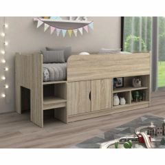 Kidsaw Kudl Mid Sleeper Storage Bed in Oak