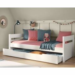 Stompa Uno Single Bed with Trundle in White