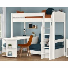 Stompa Uno S 22 High Sleeper With Blue Sofa Bed & Large Pull Out Desk