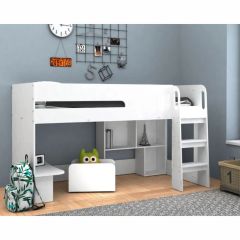 Kidsaw Kudl Mid Sleeper Bed with Desk, Bookcase & Toy Box