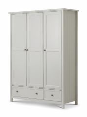 Julian Bowen Maine 3 Door Combination Wardrobe in Dove Grey