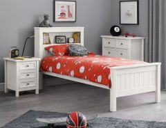 Julian Bowen Maine Bookcase Bed in Surf White