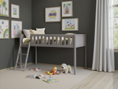 Flair Bea Mid Sleeper Cabin Bed in Grey - 3ft Single