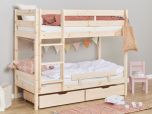 Hoppekids ECO Shorty Bunkbed with Safety Rail & Drawers in Natural Pine