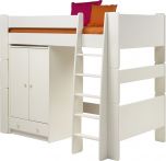 Steens For Kids High Sleeper and Low Wardrobe in Solid Plain White