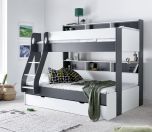 Oliver Storage Triple Sleeper Bunk Bed in Grey & White