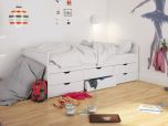 Steens Alba Single Bed in Surf White with 6 Drawers