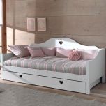 Vipack Amori Kids White Day Bed with Underbed Trundle