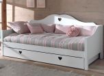 Vipack Amori Kids White Day Bed with Underbed Trundle