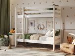 Astral Solid Wood Shorty Bunk Bed in White - 75cm x 175cm