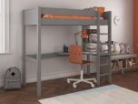 Stompa Classic High Sleeper Bed in Grey with Integrated Desk & Shelving