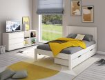 Stompa Classic Low End Small Double Bed in White with Drawers