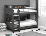 Julian Bowen Domino Bunk Bed in Anthracite with 2 x Superior Mattresses