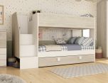 Trasman Easy Bunk Bed with Underbed Trundle in Cascina & White