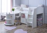 Kids Avenue Eli C Mid Sleeper Cabin Bed with Pull Out Desk & Bookcase