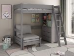 Kids Avenue Estella Highsleeper 3 Bed with Storage & Desk in Grey