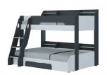 Flair Flick Triple Bunk Bed in Grey & White
