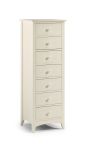 Julian Bowen Cameo Stone White 7 Drawer Narrow Chest