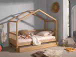 Vipack Forrest House Bed in Solid Oak with Optional Trundle