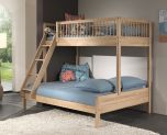 Vipack Forrest Triple Bunk Bed in Solid Oak