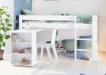 Steens Galaxy Midsleeper Bed in Surf White with Pull Out Desk