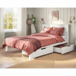 Stompa Classic Low End Double Bed in White with Drawers