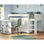 Stompa Classic White Mid Sleeper with Pull Out Desk & 3 Drawer Chest - UK Single Size