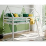 Kidsaw Jinsen Mid Sleeper House Bed in White