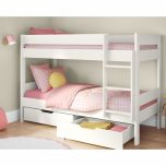 Stompa Compact Bunk Bed In White with Drawers