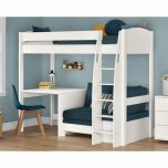 Stompa Uno S High Sleeper with Desk and Sky Blue Sofa Bed