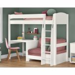 Stompa Uno S High Sleeper with Desk and Pink Blossom Sofa Bed