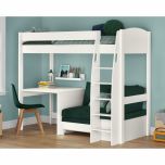 Stompa Uno S High Sleeper with Desk and Teal Green Sofa Bed