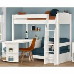 Stompa Uno S 22 High Sleeper With Blue Sofa Bed & Large Pull Out Desk