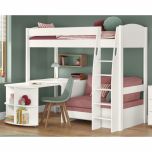 Stompa Uno S 22 High Sleeper with Pink Blossom Sofa Bed & Pull Out Desk