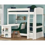 Stompa Uno S 22 High Sleeper with Teal Green Sofa Bed & Pull Out Desk